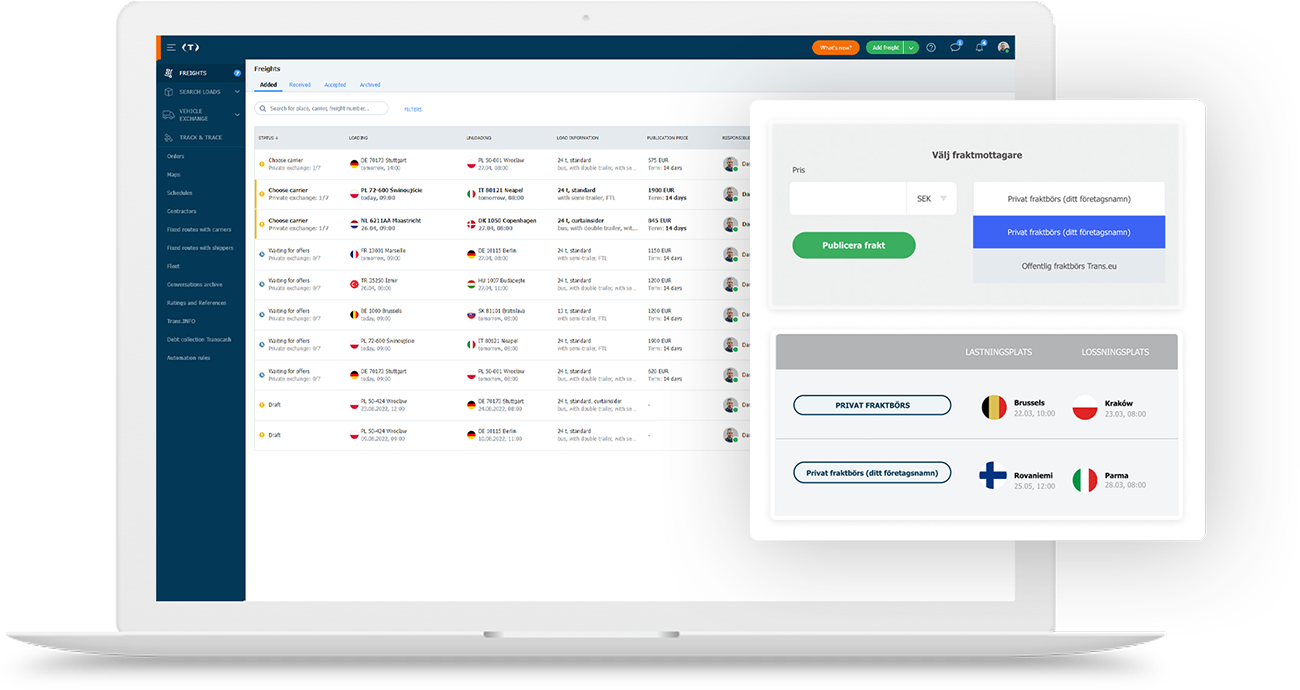 Trans.eu - Trans for forwarders -Privat fraktbörs för speditörer - Trans.eu