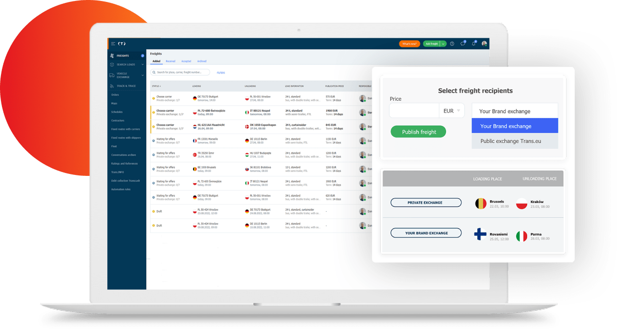 Trans.eu - Trans for forwarders -Private Freight Exchange - Freight publication - Trans.eu