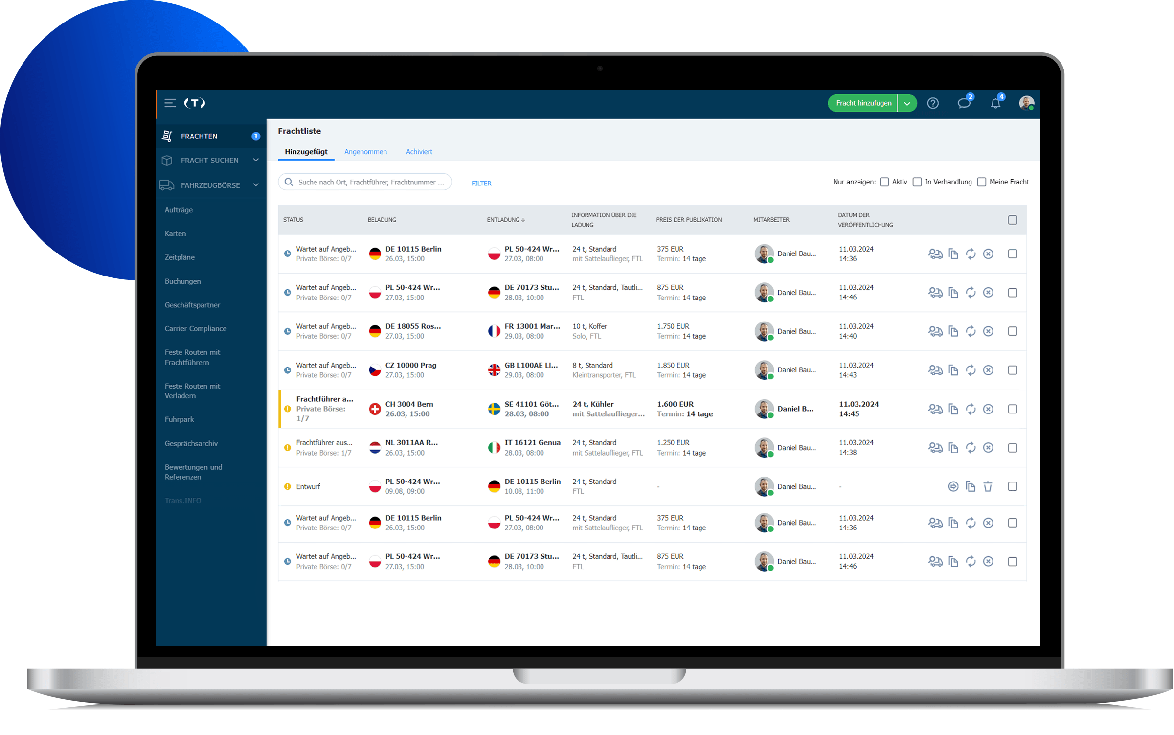 Trans.eu - Trans for forwarders -Frachtenbörse für den Landverkehr